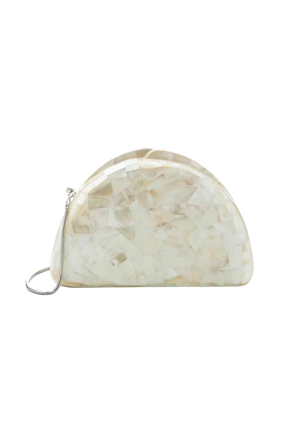 BOLSA CLUTCH MADREPÉROLA MEIA LUA MADRECLARA