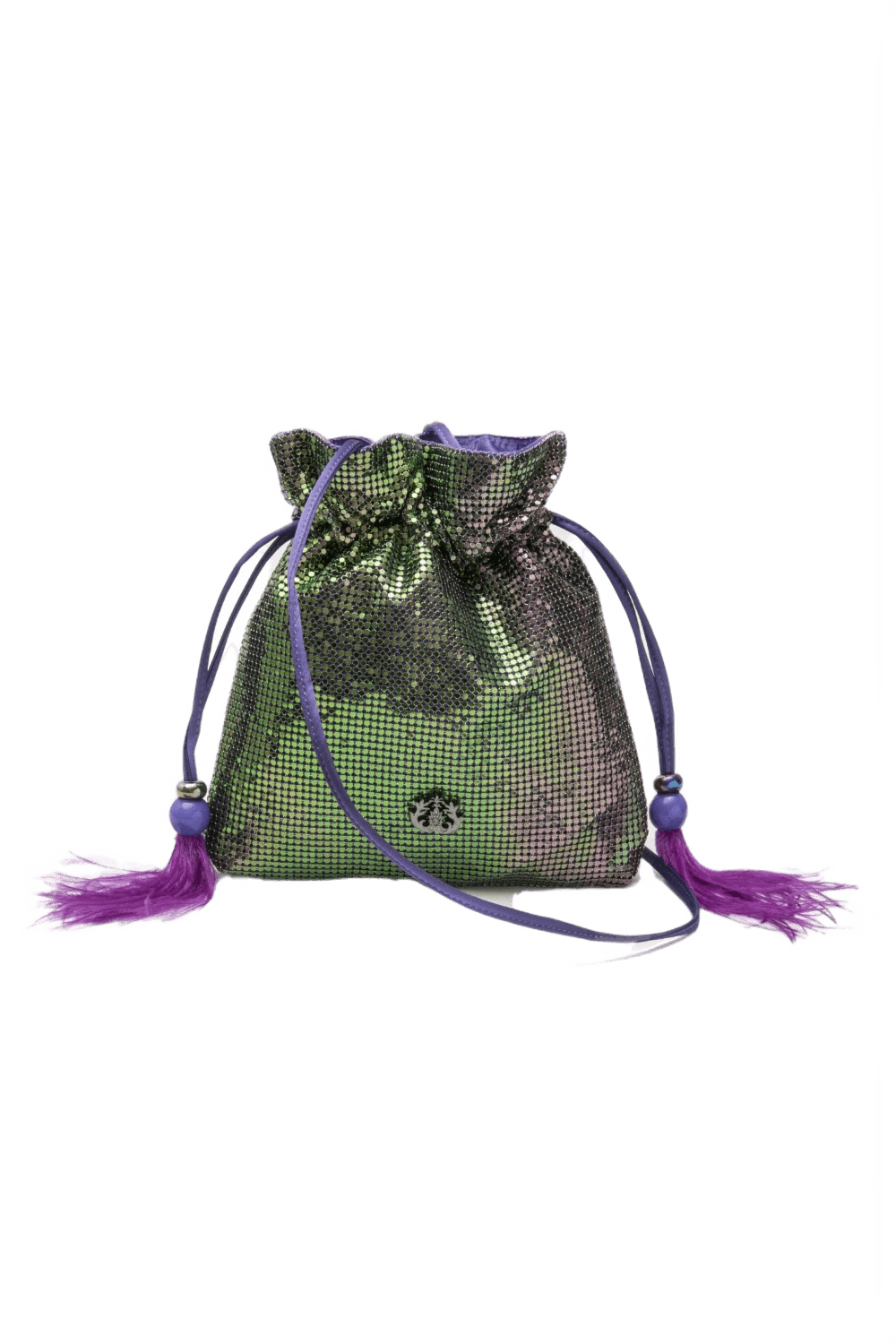 BOLSA BUCKET MALHA METÁLICA AURORA BOREAL