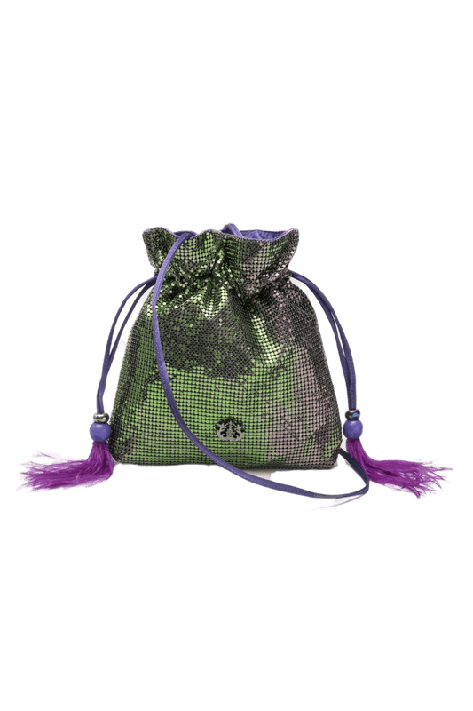 BOLSA BUCKET MALHA METÁLICA AURORA BOREAL