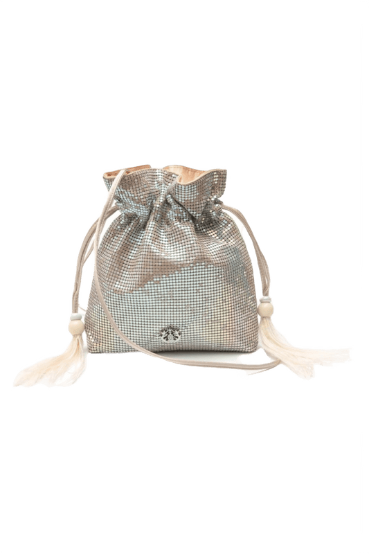 Bolsa bucket malha metálica moon