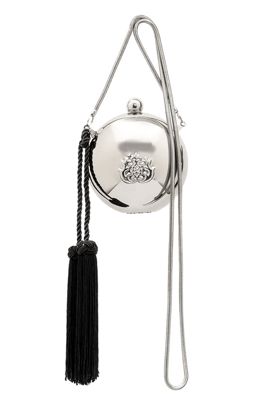 BOLSA CLUTCH ESFERA METAL PRATA
