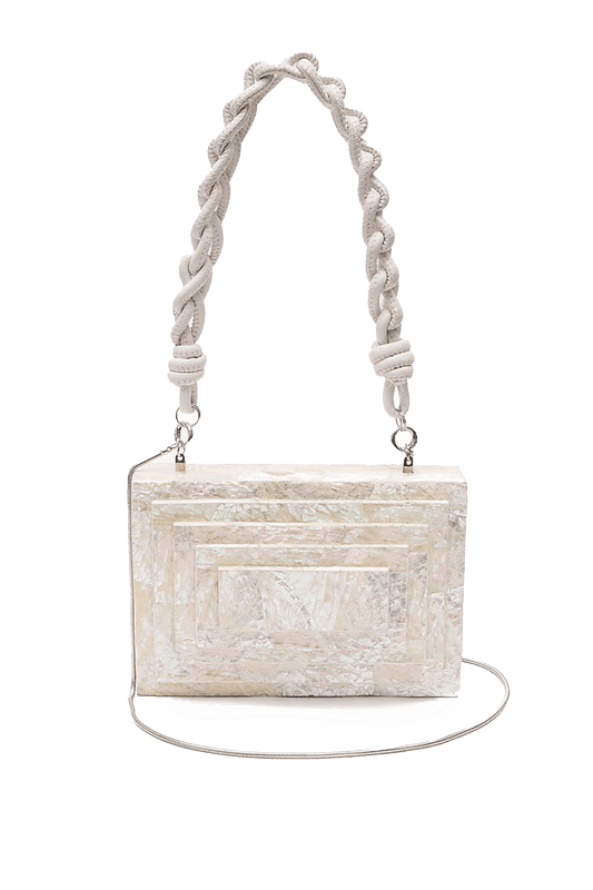 BOLSA CLUTCH MADREPÉROLA ALÇAS MADRECLARA