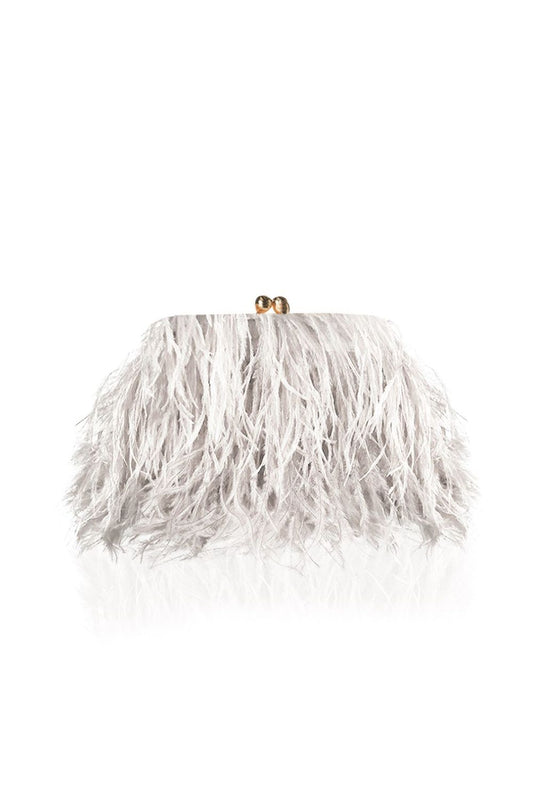 BOLSA CHARLOTTE FEATHER OFF WHITE