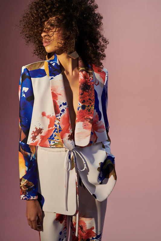 Blazer amarraÃ§Ã£o crepe monalisa unica