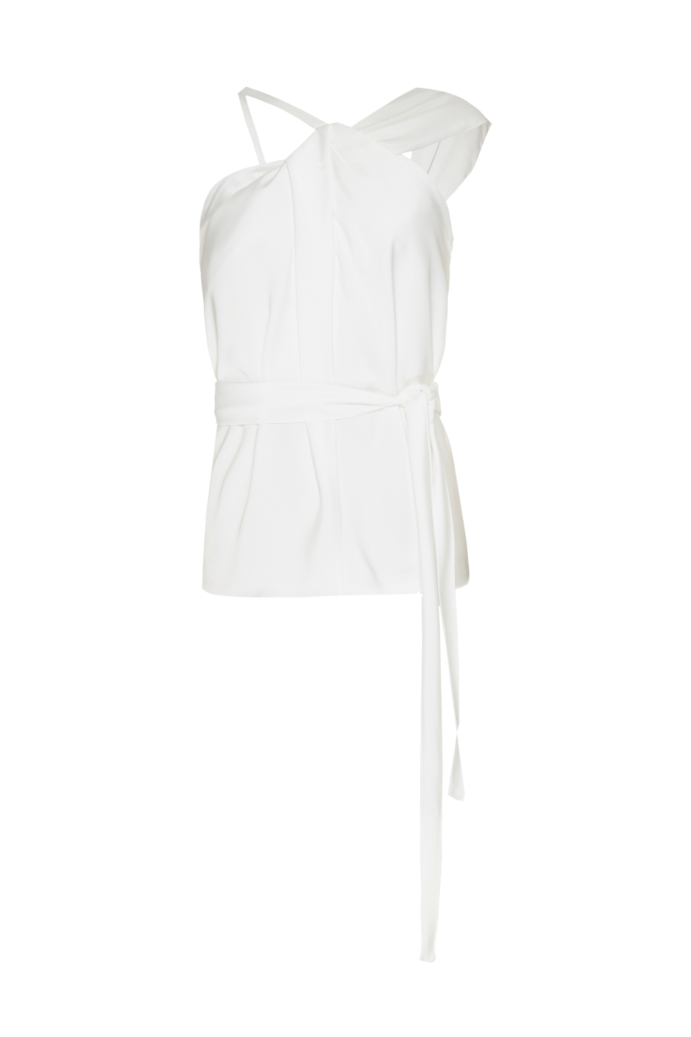 Blusa frente única assimétrica cetim monalisa off white