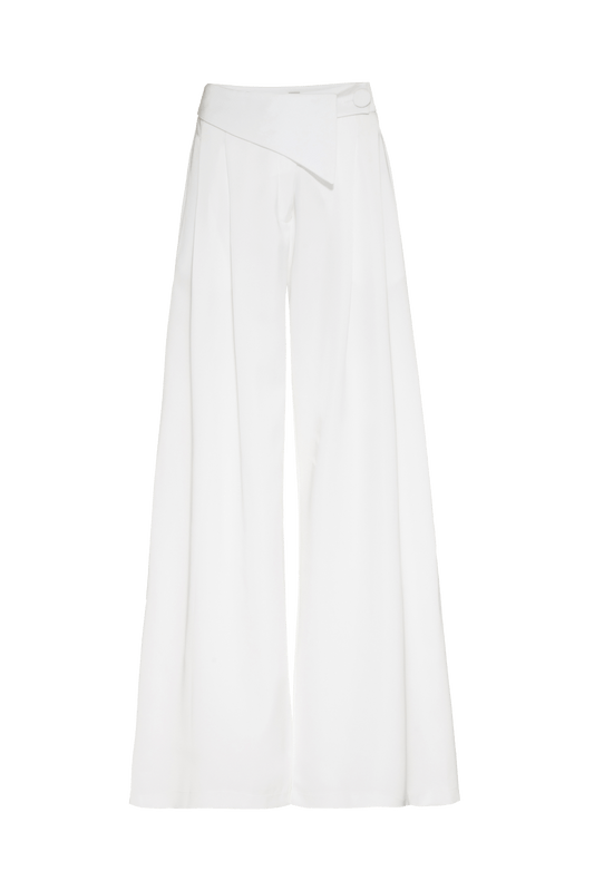 CALÇA AMPLA CETIM MONALISA OFF WHITE