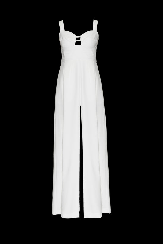 MACACÃO RECORTES LOYAL CREPE OFF WHITE
