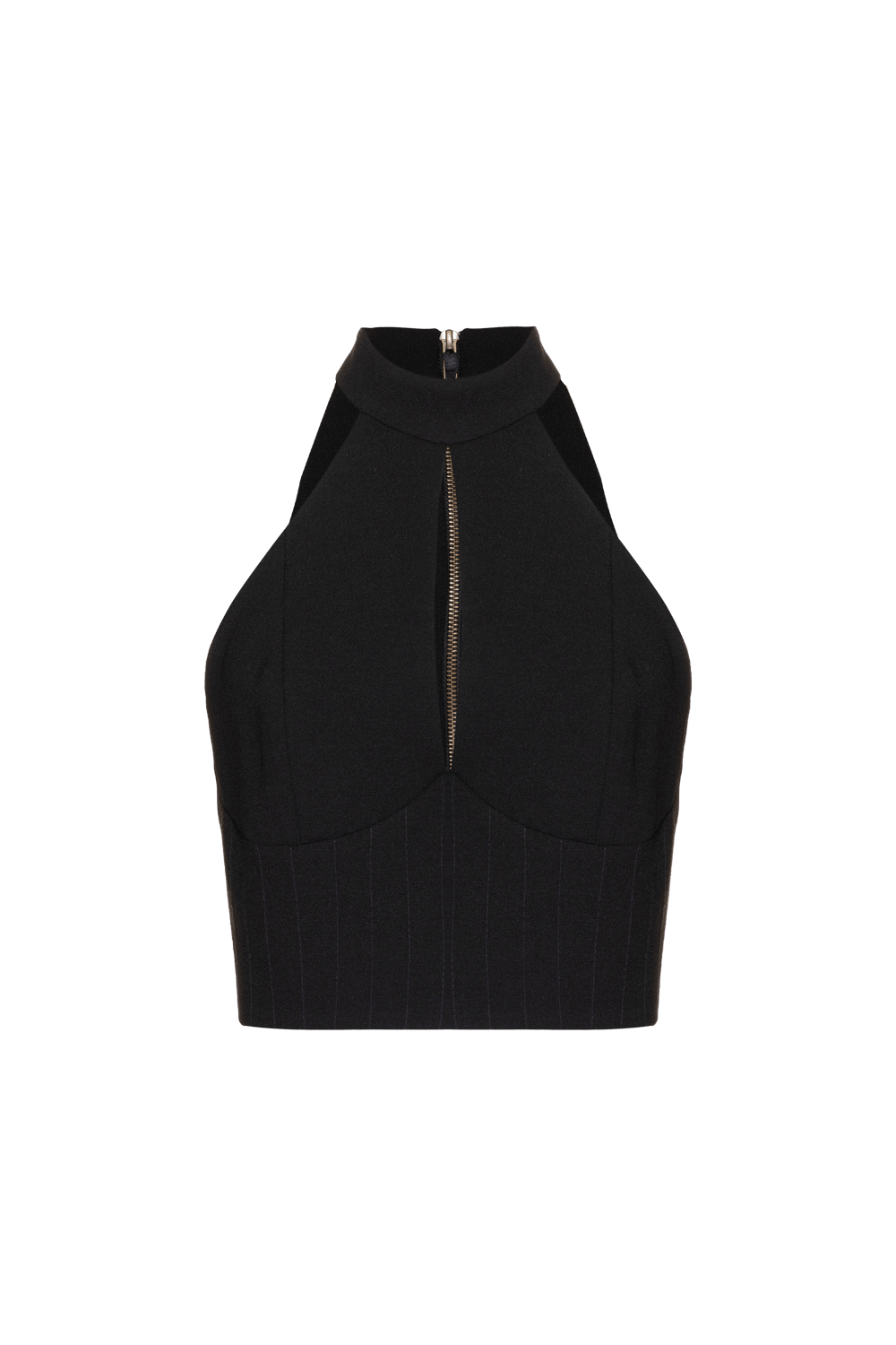 TOP CROPPED FRENTE ÚNICA LOYAL CREPE PRETO