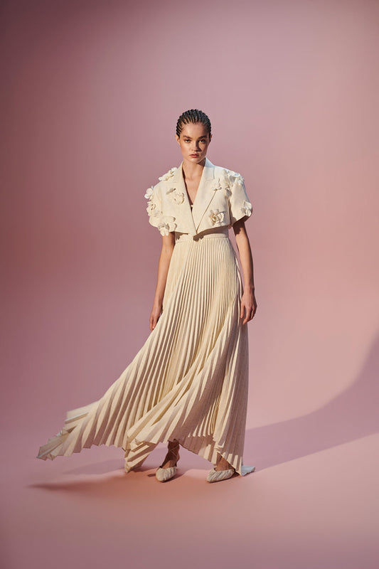 TOP BLAZER BORDADO NATURE PARMA OFF WHITE