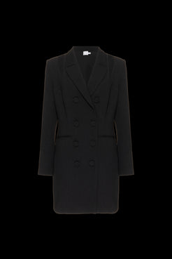 VESTIDO CURTO BLAZER TRANSPASSADO LOYAL CREPE PRETO
