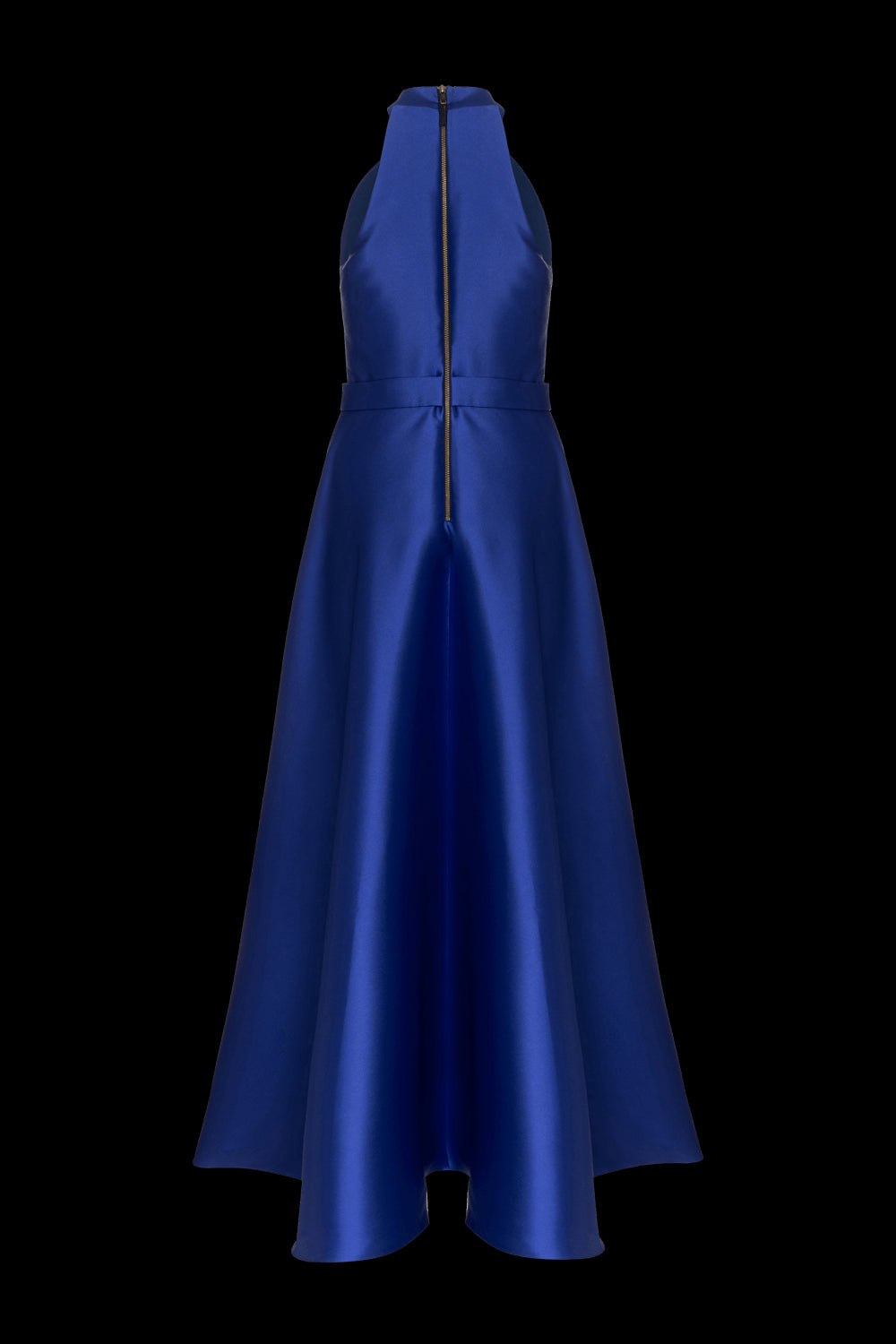 VESTIDO LONGO FRENTE ÚNICA PREGAS ÉTOILE MIKADO AZUL