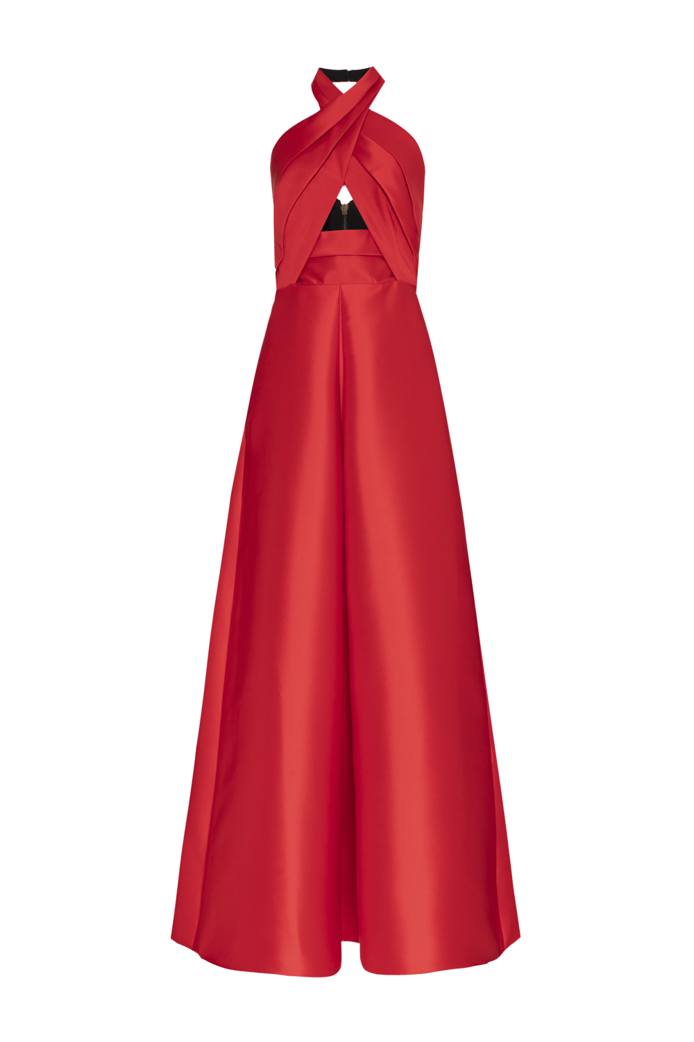 VESTIDO LONGO FRENTE ÚNICA ÉTOILE MIKADO VERMELHO