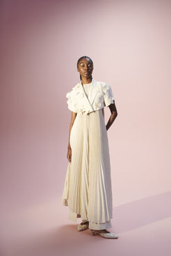 VESTIDO MÍDI FRENTE ÚNICA NATURE PARMA OFF WHITE