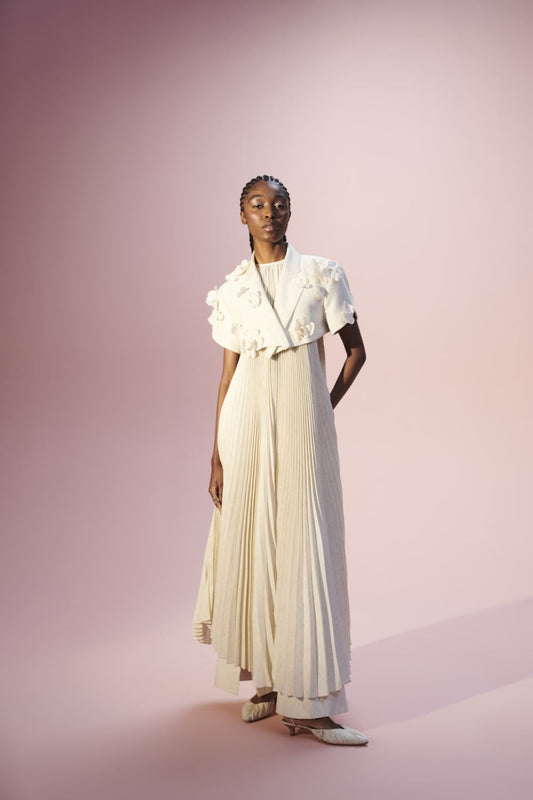 VESTIDO MÍDI FRENTE ÚNICA NATURE PARMA OFF WHITE