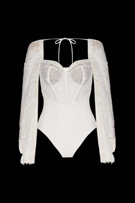 BODY RECORTES RENDA SENSES OFF WHITE