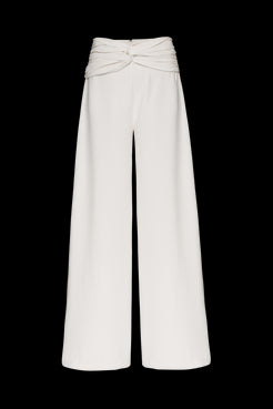 CALÇA AMPLA CREPE DESIRE OFF WHITE