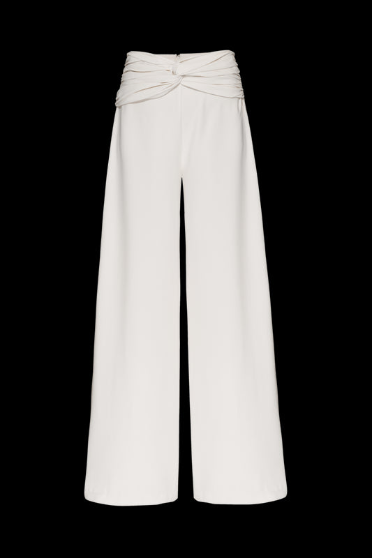 CALÇA AMPLA CREPE DESIRE OFF WHITE