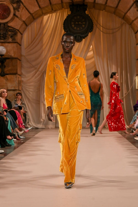 CALÇA BOLSOS NEW RADIANT VELVET AMARELO