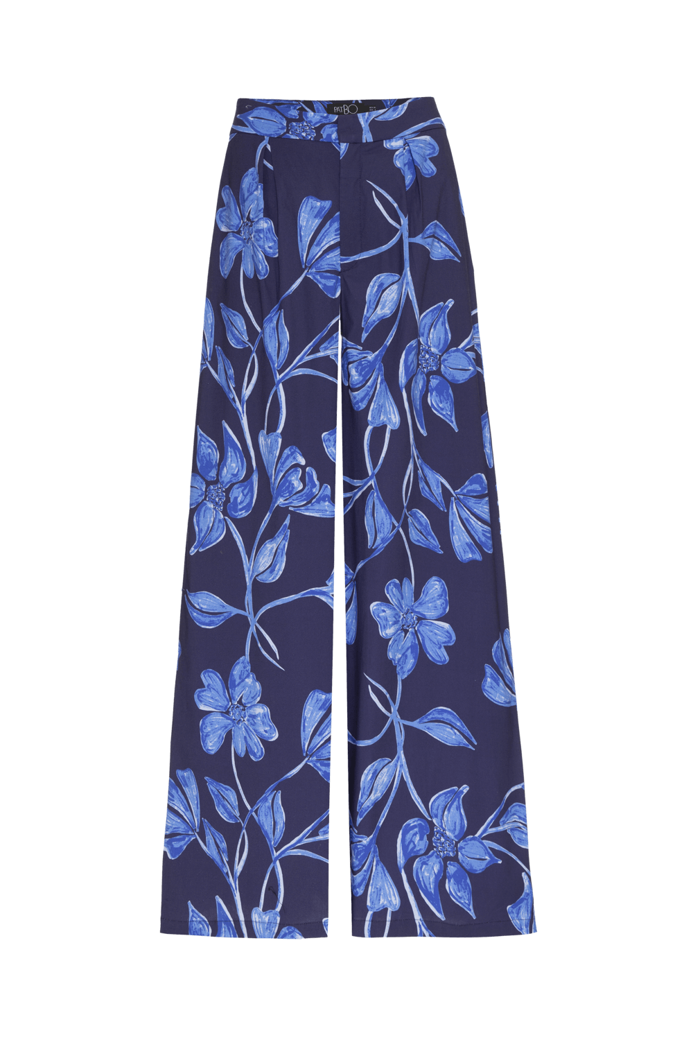 CALÇA AMPLA SUZY FLOWER AZUL MARINHO