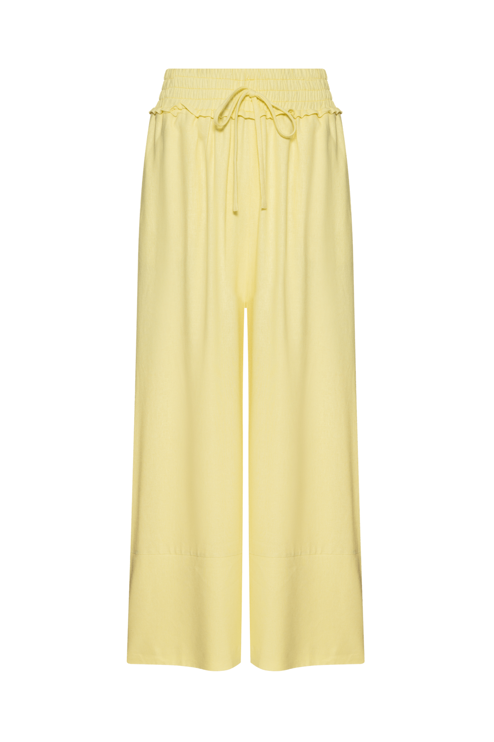 CALÇA AMPLA ELÁSTICOS LINHO LIGHT CHARM AMARELO