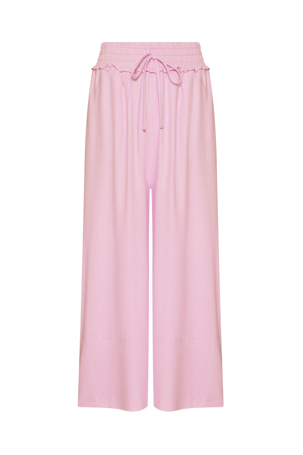 CALÇA AMPLA ELÁSTICOS LINHO LIGHT CHARM ROSA