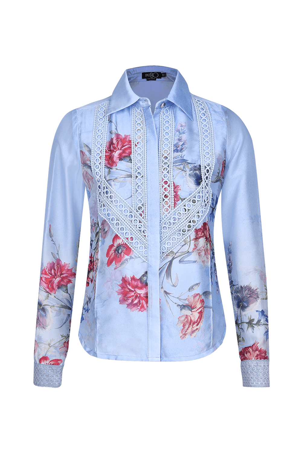 CAMISA ENTREMEIO CETIM FLORAL MURAKAMI AZUL