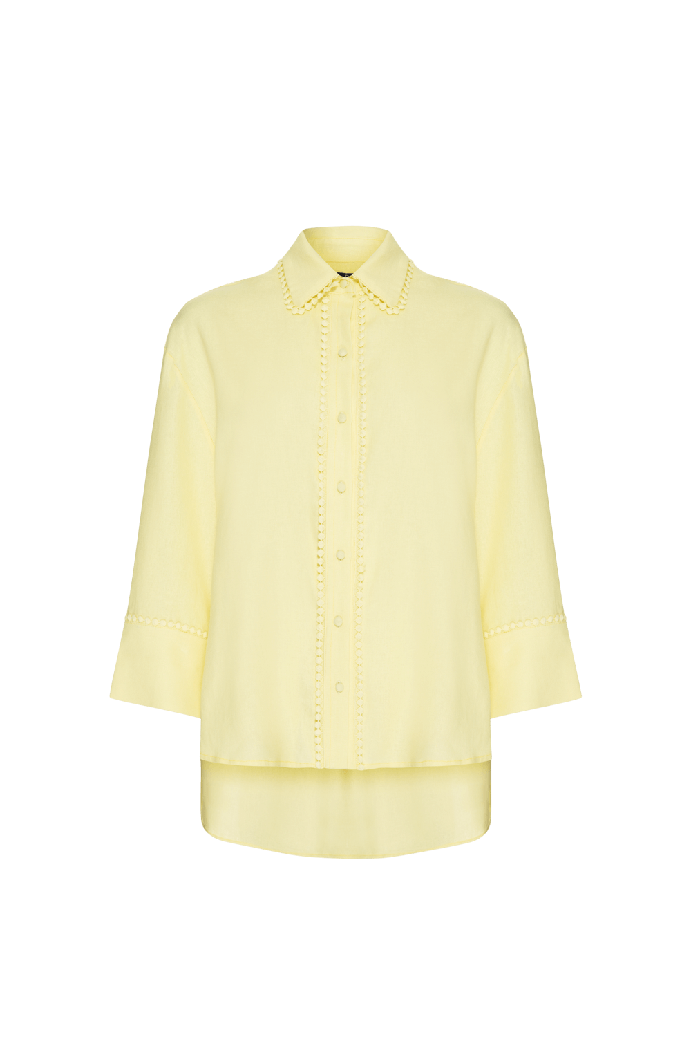 CAMISA BORDADA LINHO LIGHT CHARM AMARELO