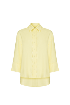 CAMISA BORDADA LINHO LIGHT CHARM AMARELO