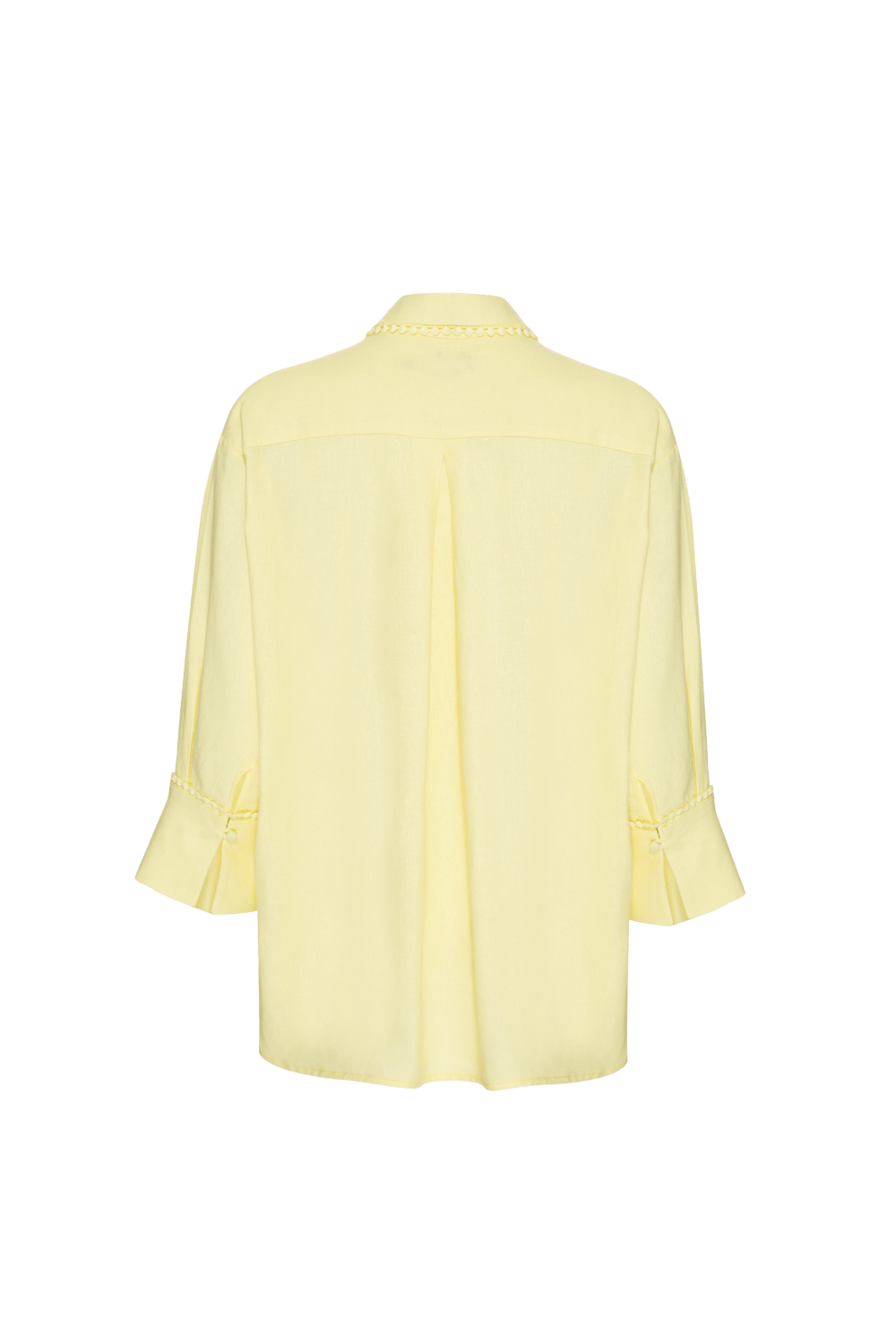CAMISA BORDADA LINHO LIGHT CHARM AMARELO