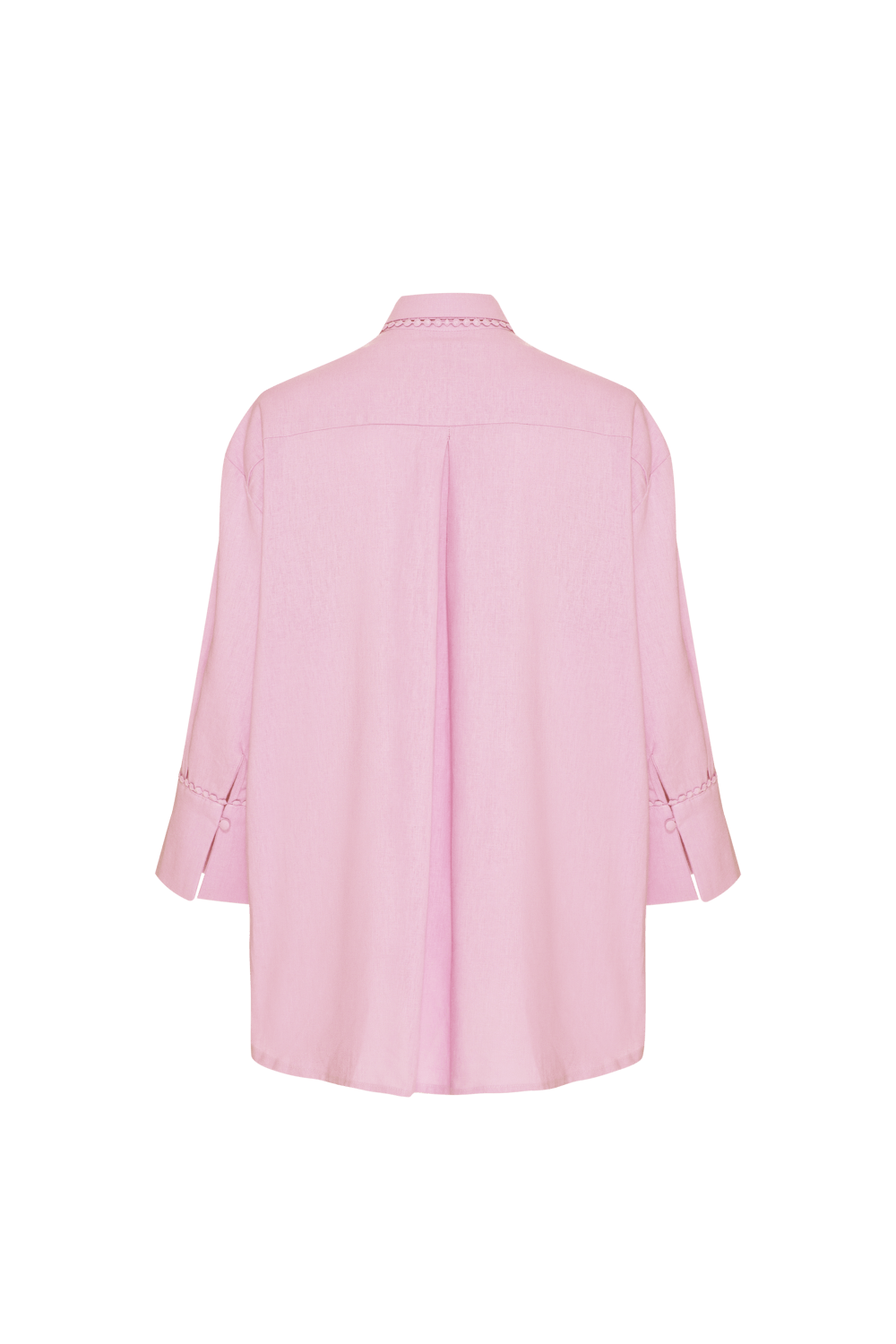 CAMISA BORDADA LINHO LIGHT CHARM ROSA