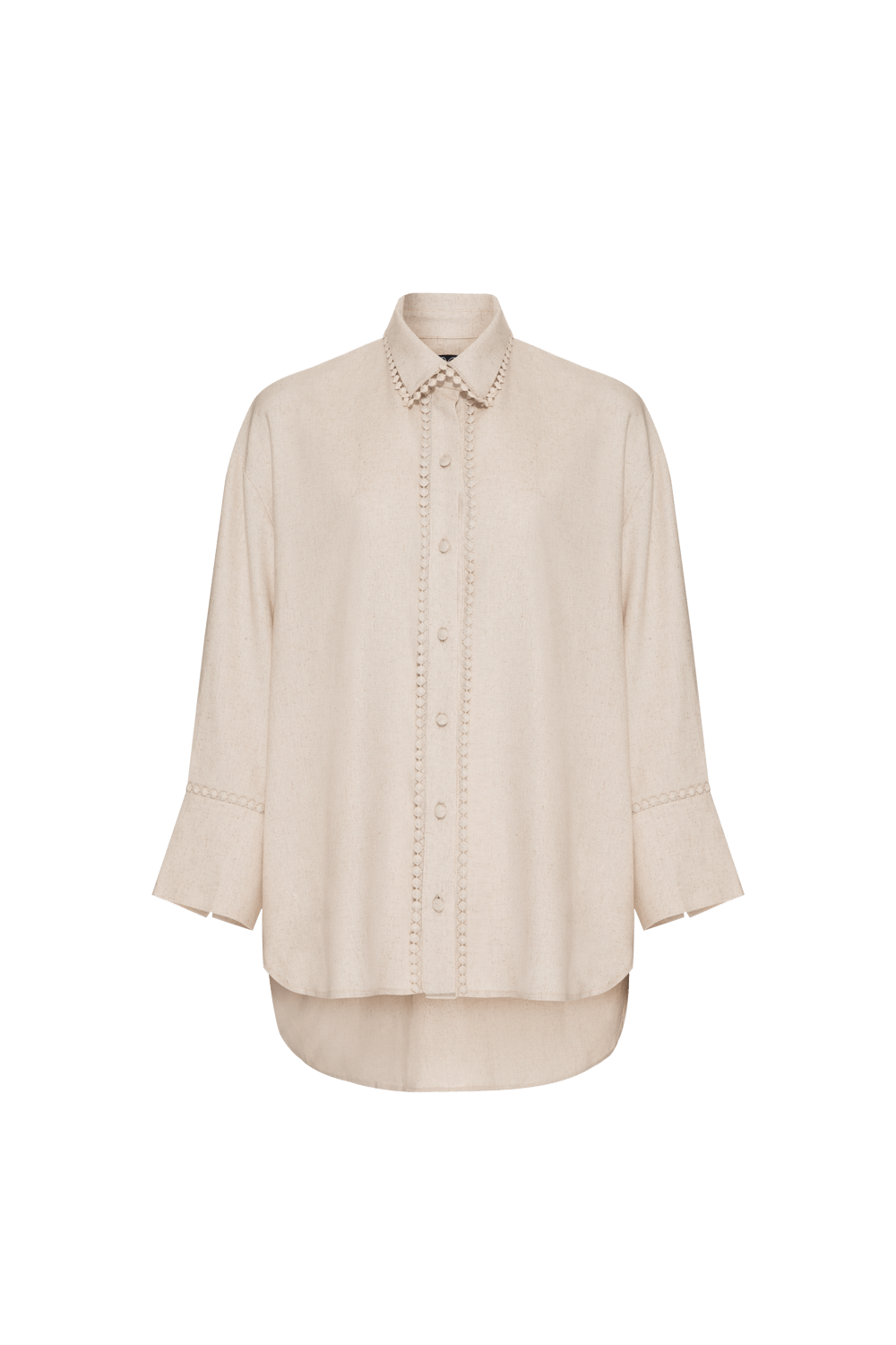 CAMISA BORDADA LINHO LIGHT CHARM NATURAL