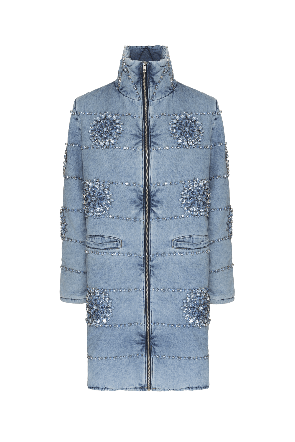CASACO BORDADO ESSENTIAL DENIM AZUL