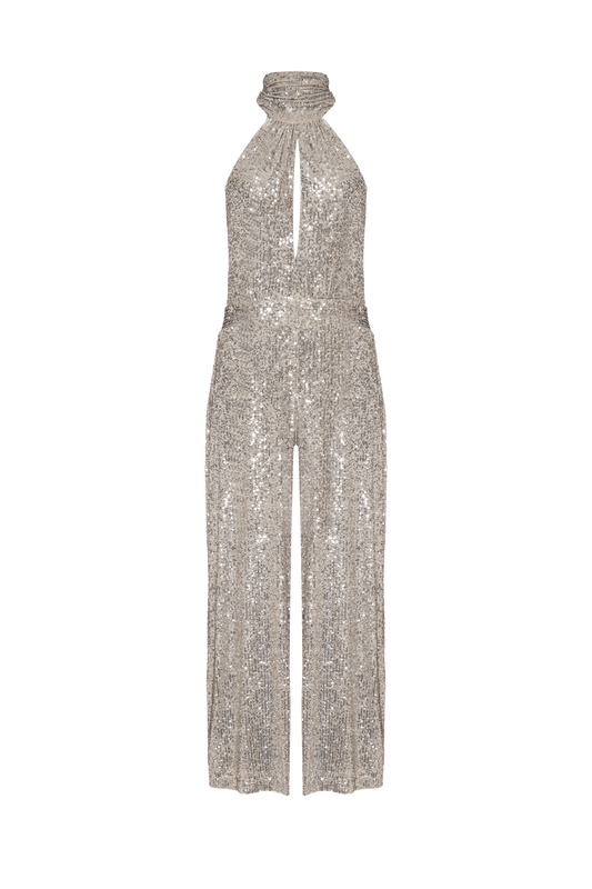 MACACÃO FRENTE ÚNICA PAETÊ ACQUA PRATA