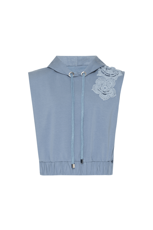 TOP CROPPED MOLETOM SECOND WAY AZUL