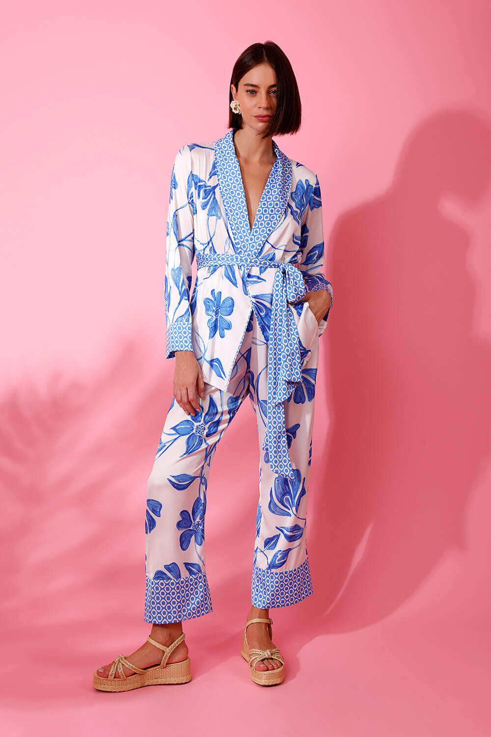 Pijama longo suzy flower off white