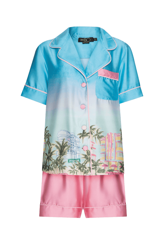 PIJAMA CURTO GOLDEN MIAMI ROSA