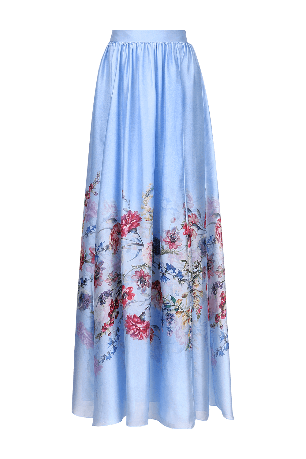 SAIA LONGA CETIM FLORAL MURAKAMI AZUL