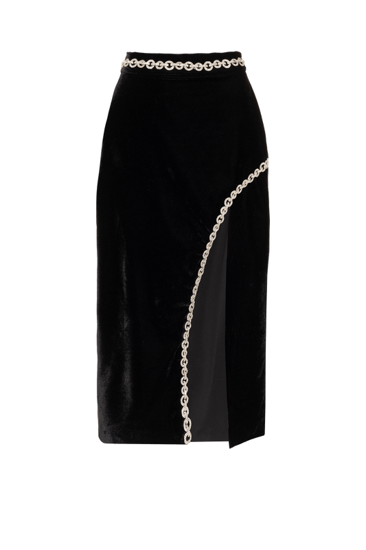 SAIA MÍDI CORRENTES NEW RADIANT VELVET PRETO