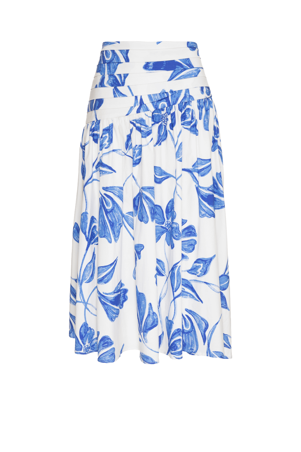 SAIA MÍDI PREGAS SUZY FLOWER OFF WHITE