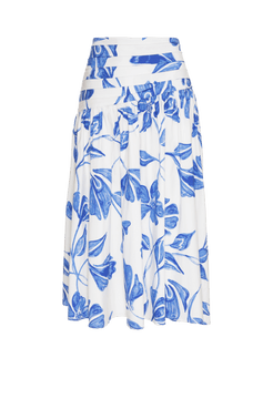 SAIA MÍDI PREGAS SUZY FLOWER OFF WHITE