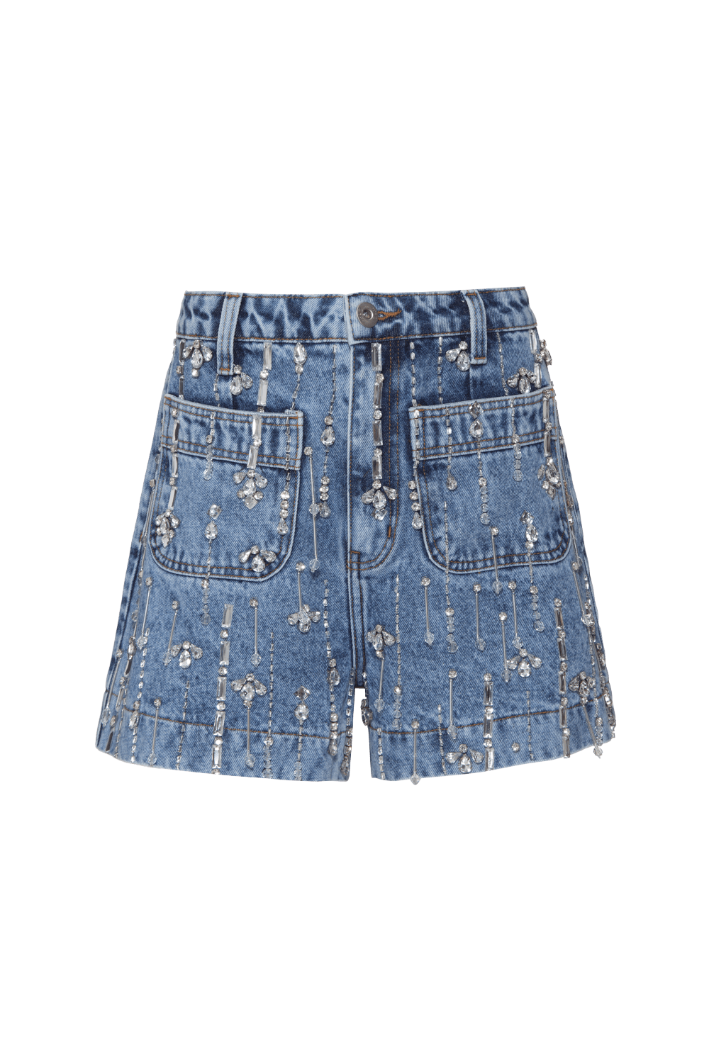 SHORT BOLSOS BORDADO ESSENTIAL DENIM AZUL