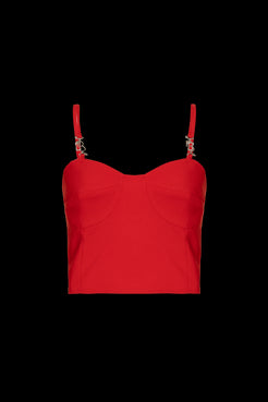 TOP CROPPED CREPE DESIRE VERMELHO