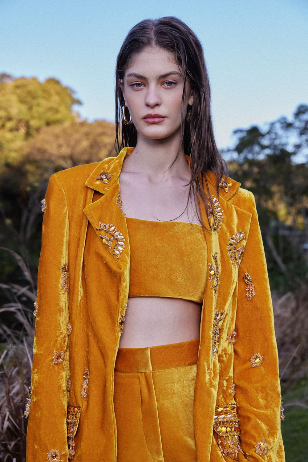 TOP FRANZIDO NEW RADIANT VELVET AMARELO