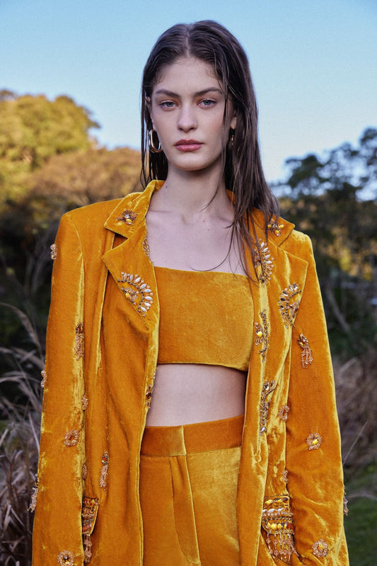 TOP FRANZIDO NEW RADIANT VELVET AMARELO