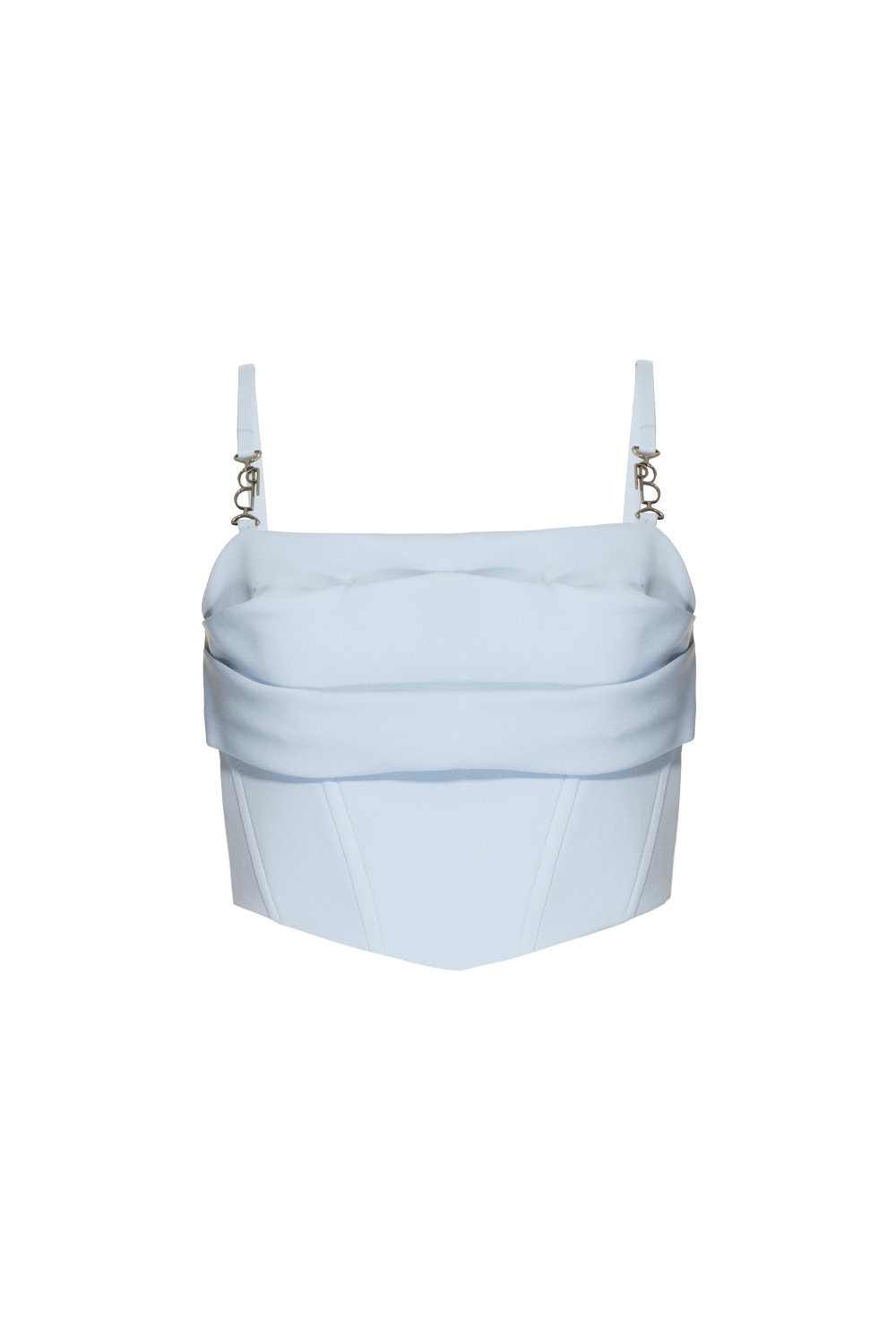 TOP CROPPED PREGAS CREPE VICK AZUL AGUA