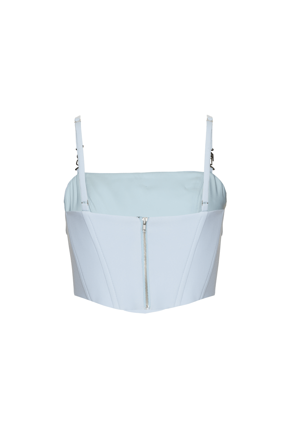 TOP CROPPED PREGAS CREPE VICK AZUL AGUA