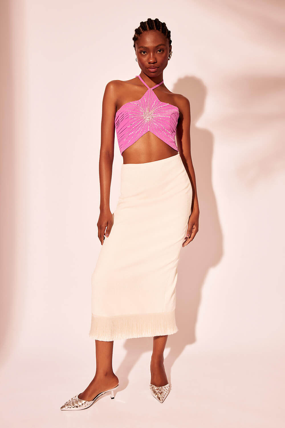 TOP CROPPED STAR DRAPEADO CREPE VICK ROSA