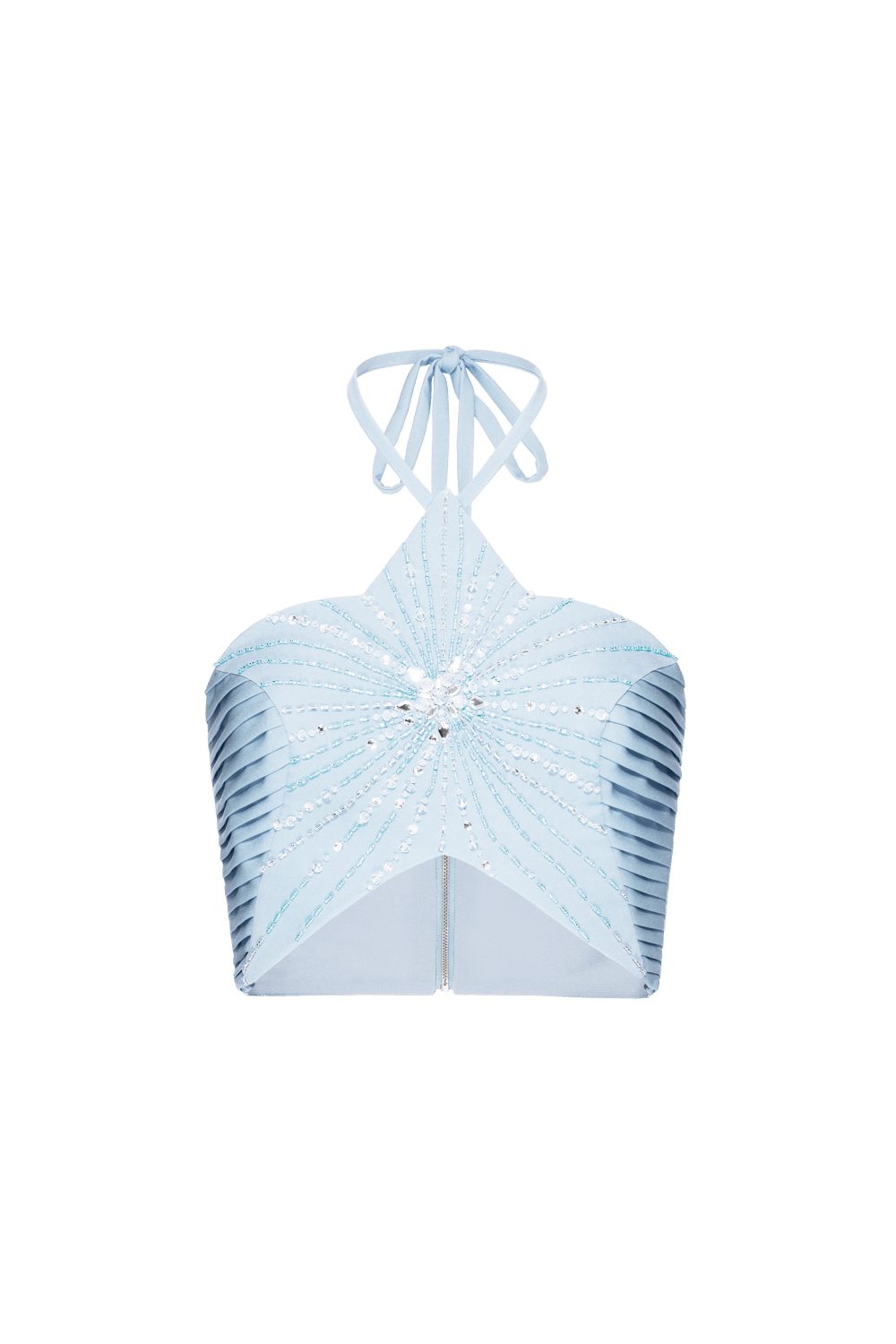 TOP CROPPED STAR DRAPEADO CREPE VICK AZUL AGUA