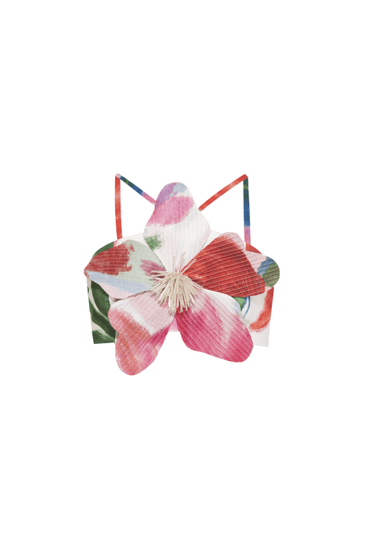 TOP FLOWER CHIFFON ALEGRETTO OFF WHITE