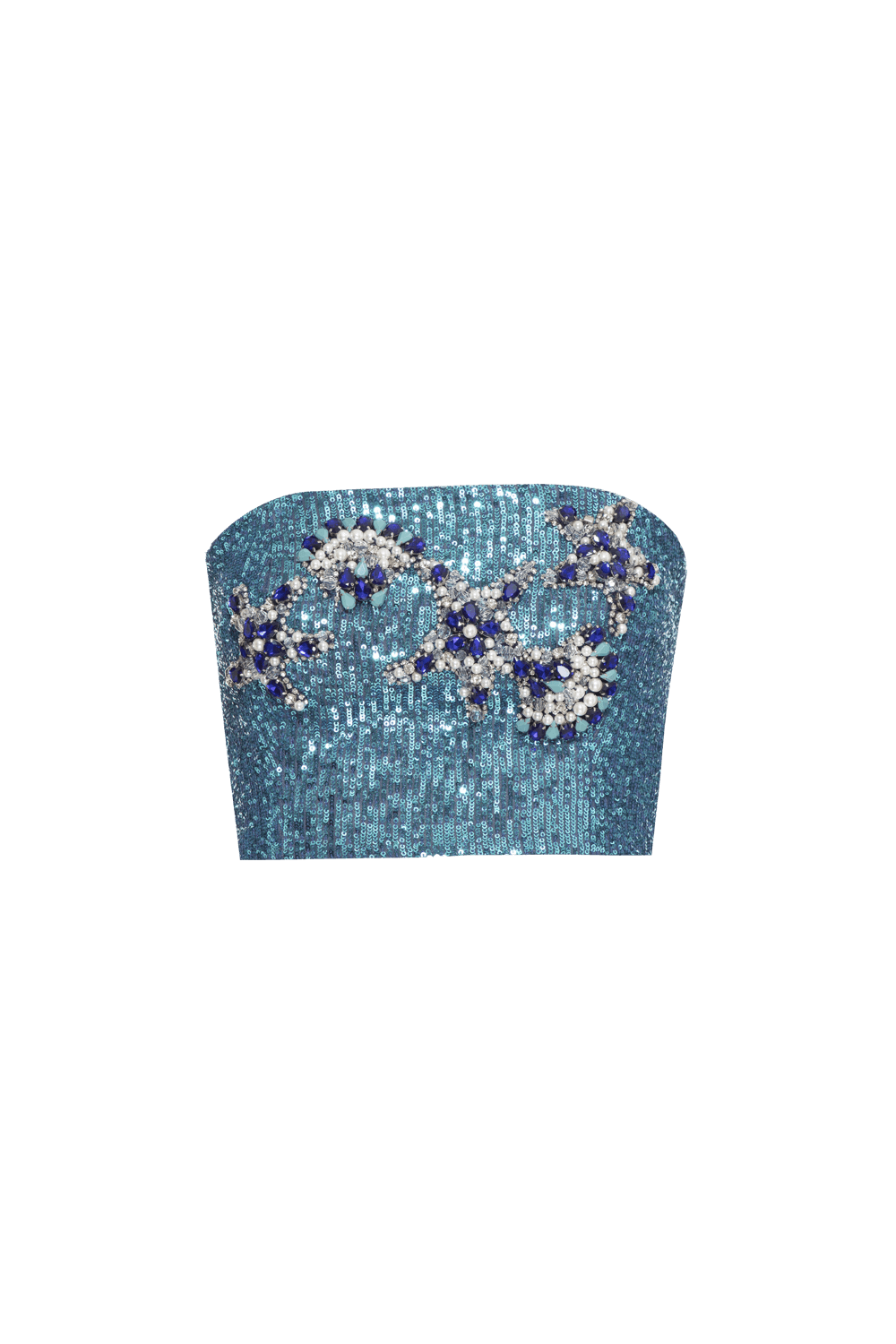 TOP CROPPED BORDADO PAETÊ ACQUA AZUL